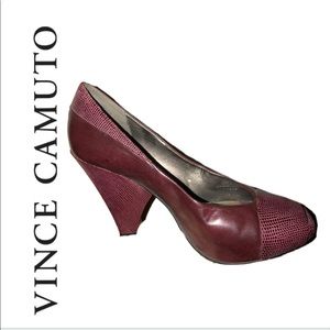 Vince Camuto burgundy leather heels, 9 1/2